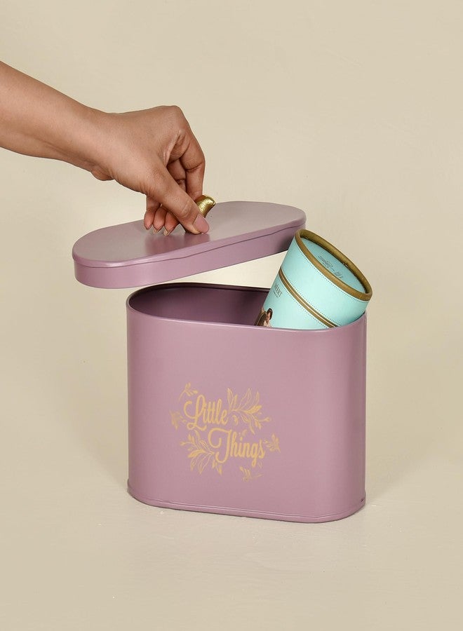 إيلان منظم مخزن الطعام من إيلان بنقشة مربعات وأزهار مع غطاء عليه صورة طائر مغرد، صندوق تخزين مستطيل للمطبخ مع غطاء | حاوية تخزين طعام متعددة الأغراض للمواد الجافة (أشياء صغيرة، موف) - Image 1